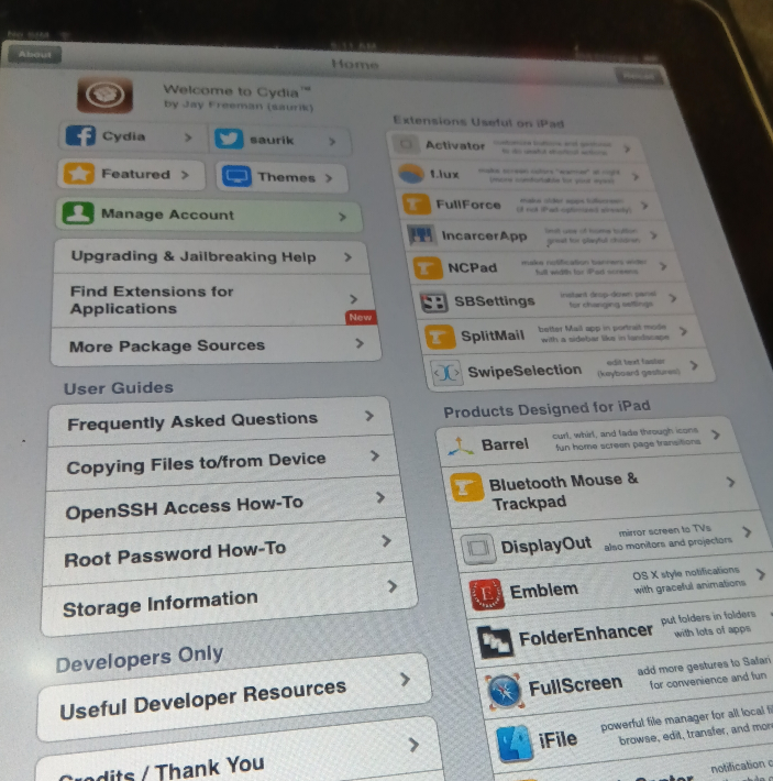 初代iPad Cydia